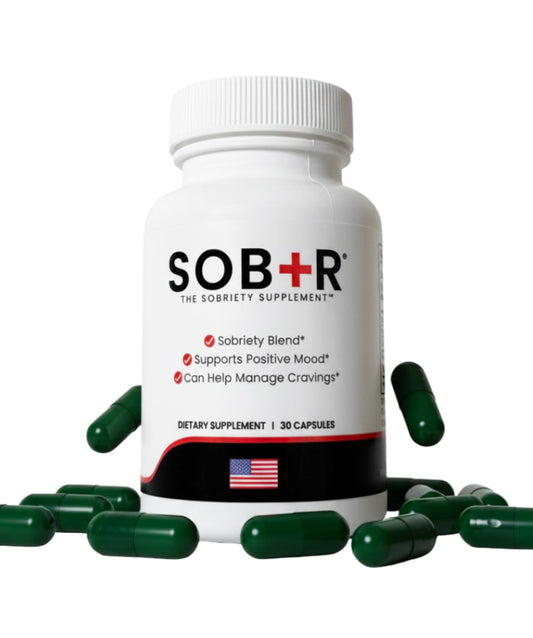 SOB+R bottle and capsules shown for nutritional recovery support.