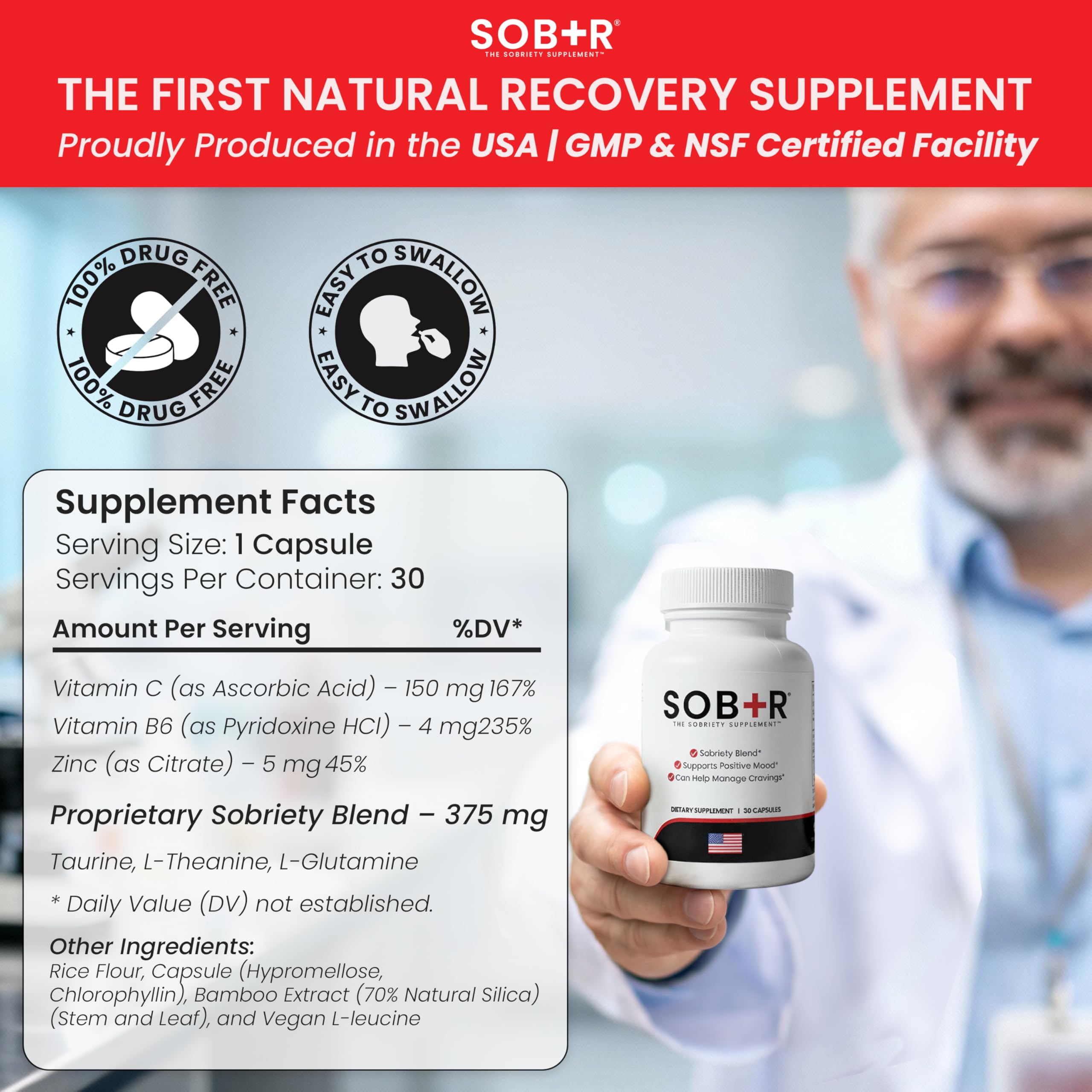 SOB+R capsules close-up highlighting mood stability and clarity benefits.