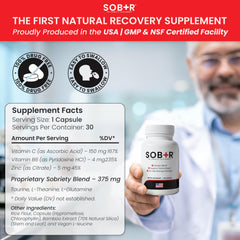 SOB+R capsules close-up highlighting mood stability and clarity benefits.