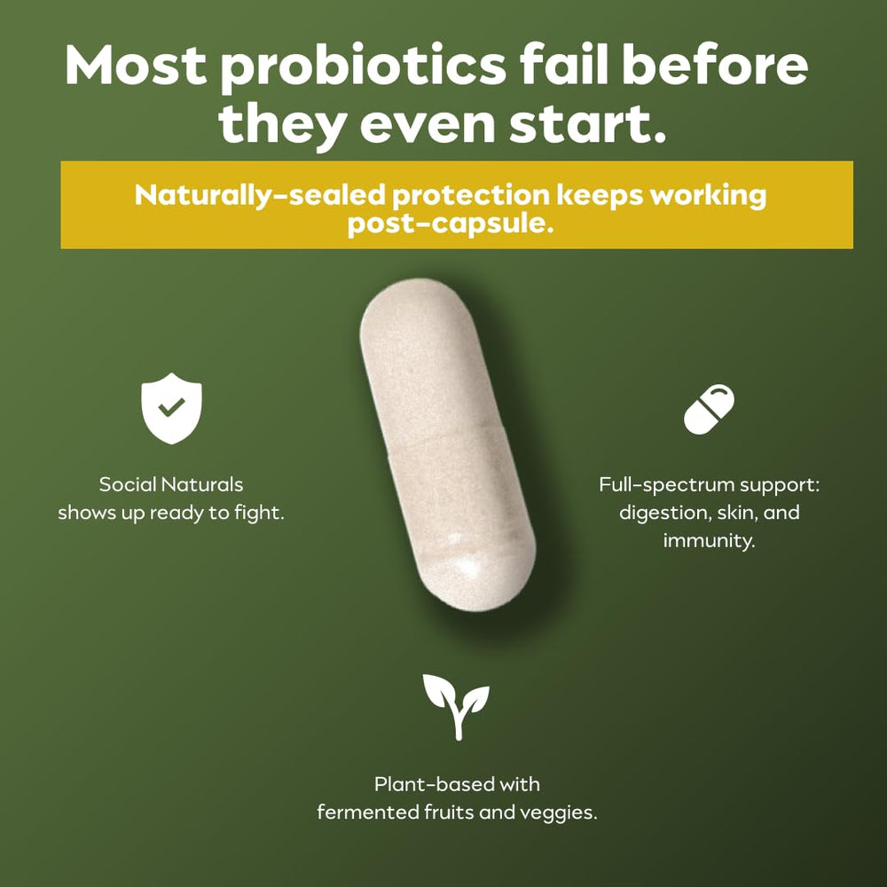 Prebiotic inulin with Social Naturals to nourish gut bacteria.