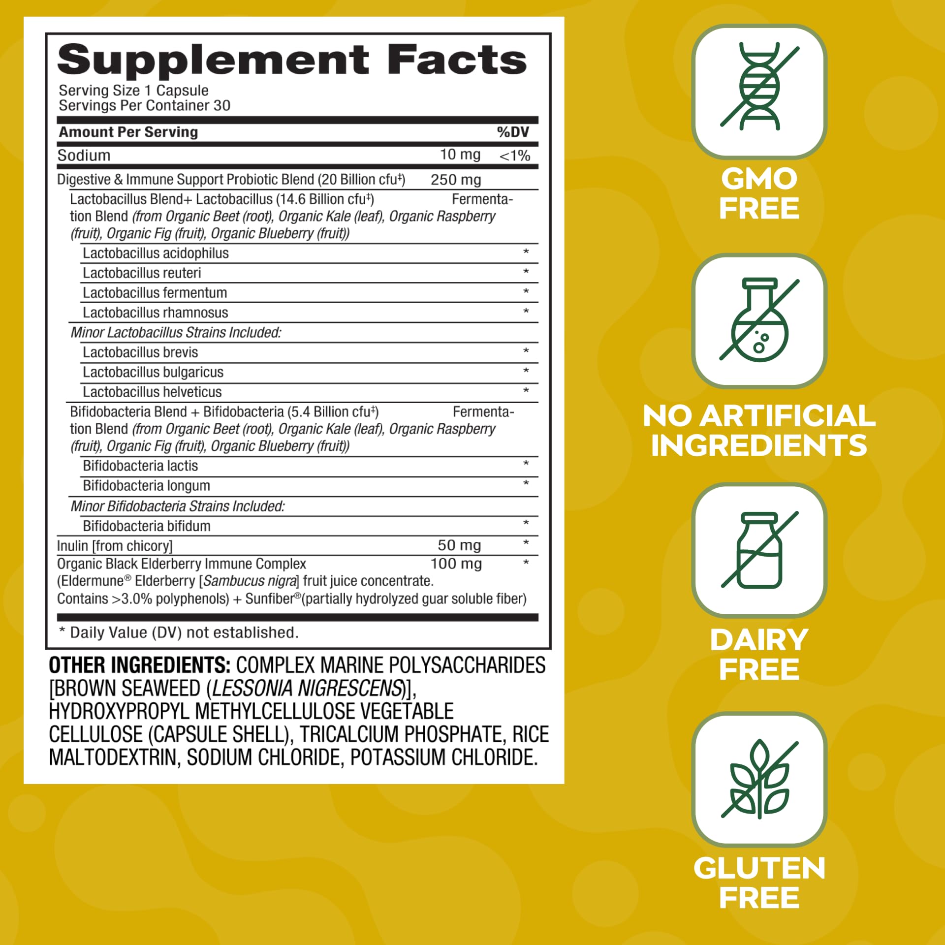 Close-up of unflavored probiotic capsules for easy daily use.