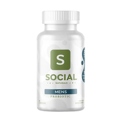 Social Naturals Men's Probiotic bottle front for daily gut support