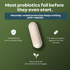 Social Naturals Men's Probiotic digestive health graphic
