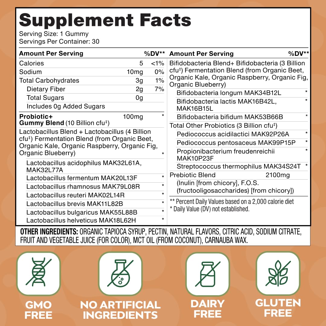 Social Naturals Probiotic Gummies close-up highlights vibrant orange color and protective coating