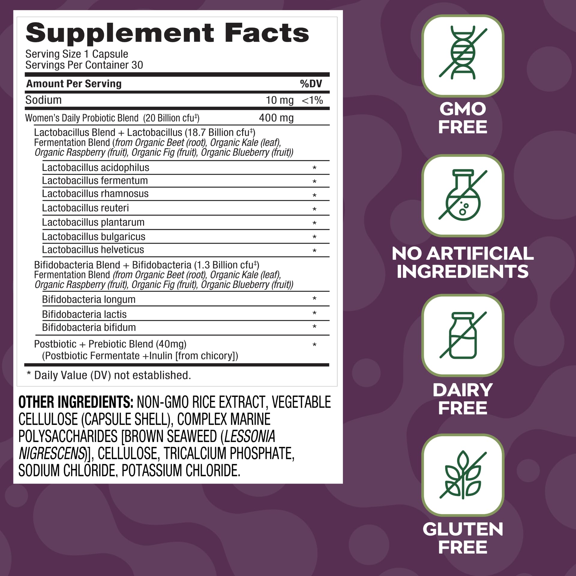 Social Naturals Women's Probiotic capsules in hand showing convenient daily use