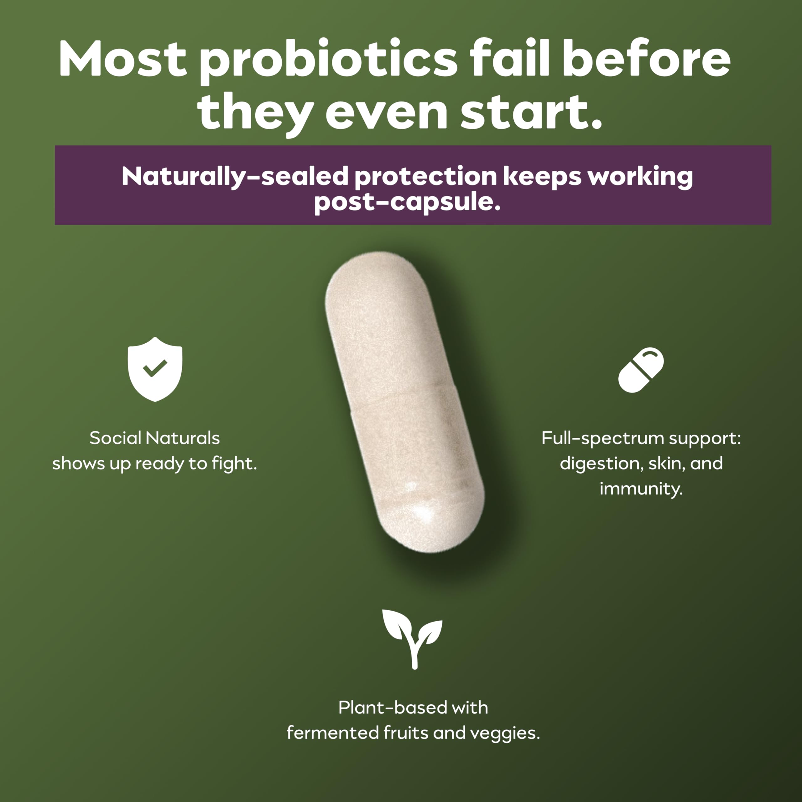 Social Naturals Women's Probiotic with prebiotic inulin nourishing beneficial bacteria