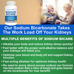 Sodium bicarbonate capsule close-up with delayed-release action