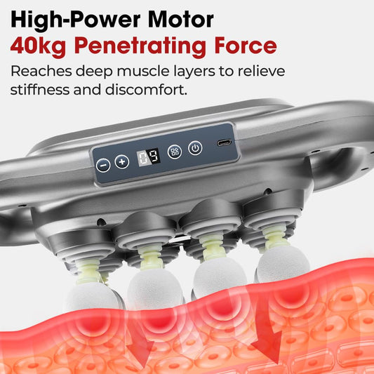 Soffiya back massager with 8 heads for full-body coverage.