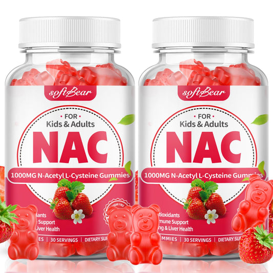 softbear NAC gummies 2-pack bottle for daily family use