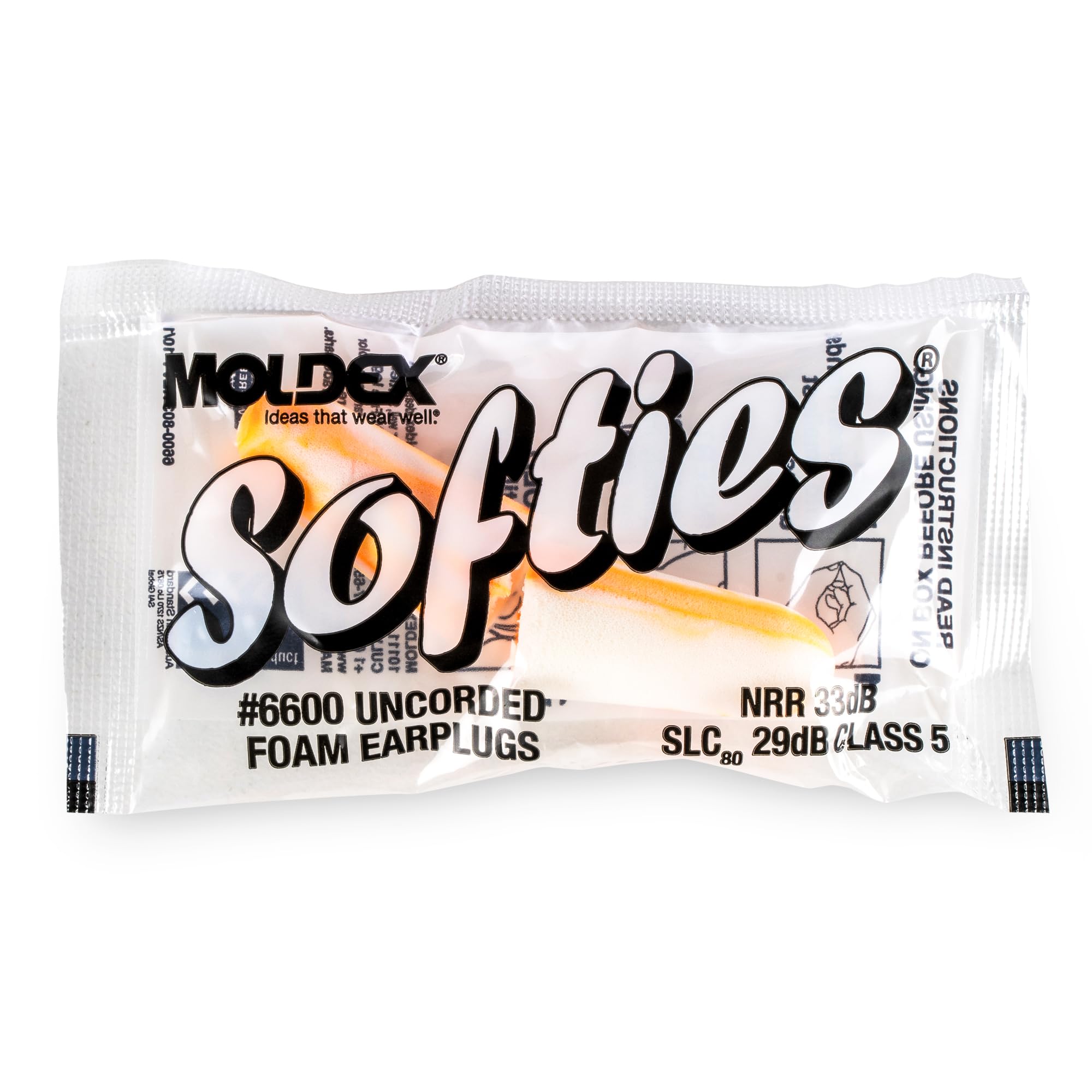 Softies Moldex earplugs rated at 33dB NRR for noise reduction