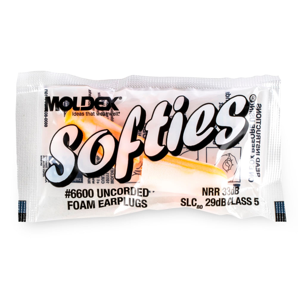Softies Moldex earplugs rated at 33dB NRR for noise reduction
