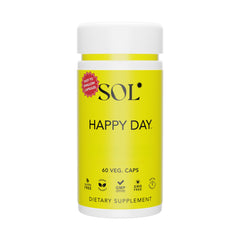 Sol Nutrition Happy Day bottle front view, daily wellness support in capsules.