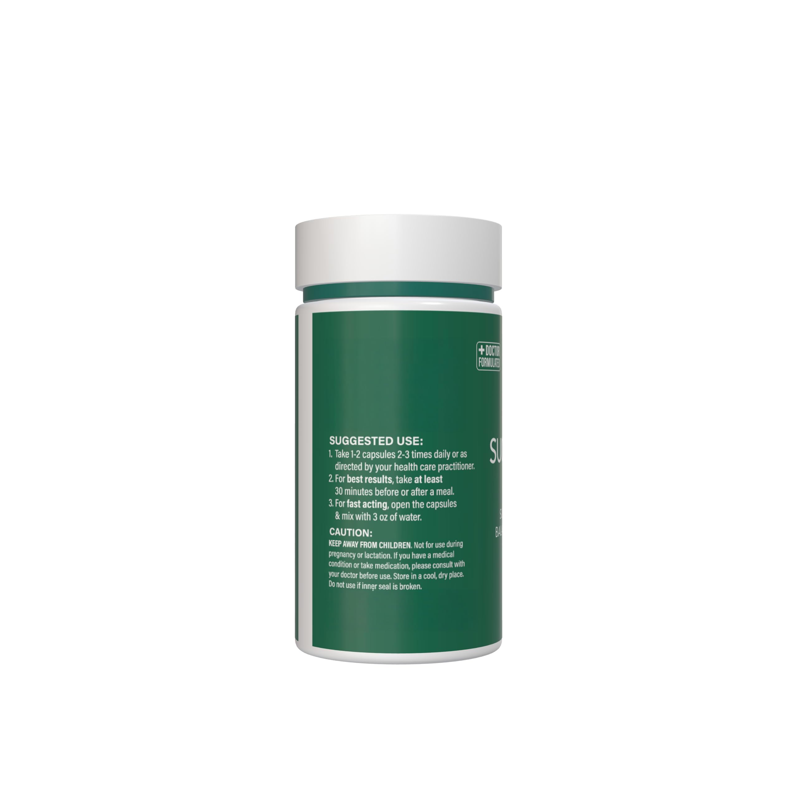 Sol Nutrition Sugar Down bottle dispensing capsules suitable before meals.