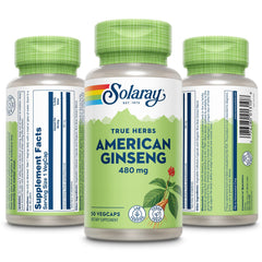 SOLARAY American Ginseng 480 mg capsules ready for daily use
