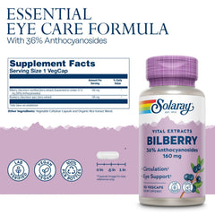 SOLARAY Anthocyanosides 36% per serving highlighted for circulation support.