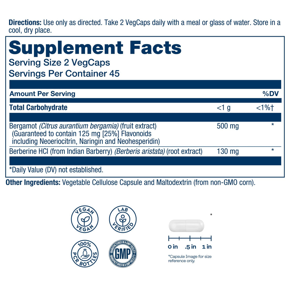 SOLARAY bergamot capsules in bottle ready for everyday wellness