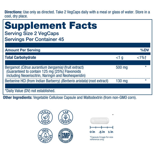 SOLARAY bergamot capsules in bottle ready for everyday wellness