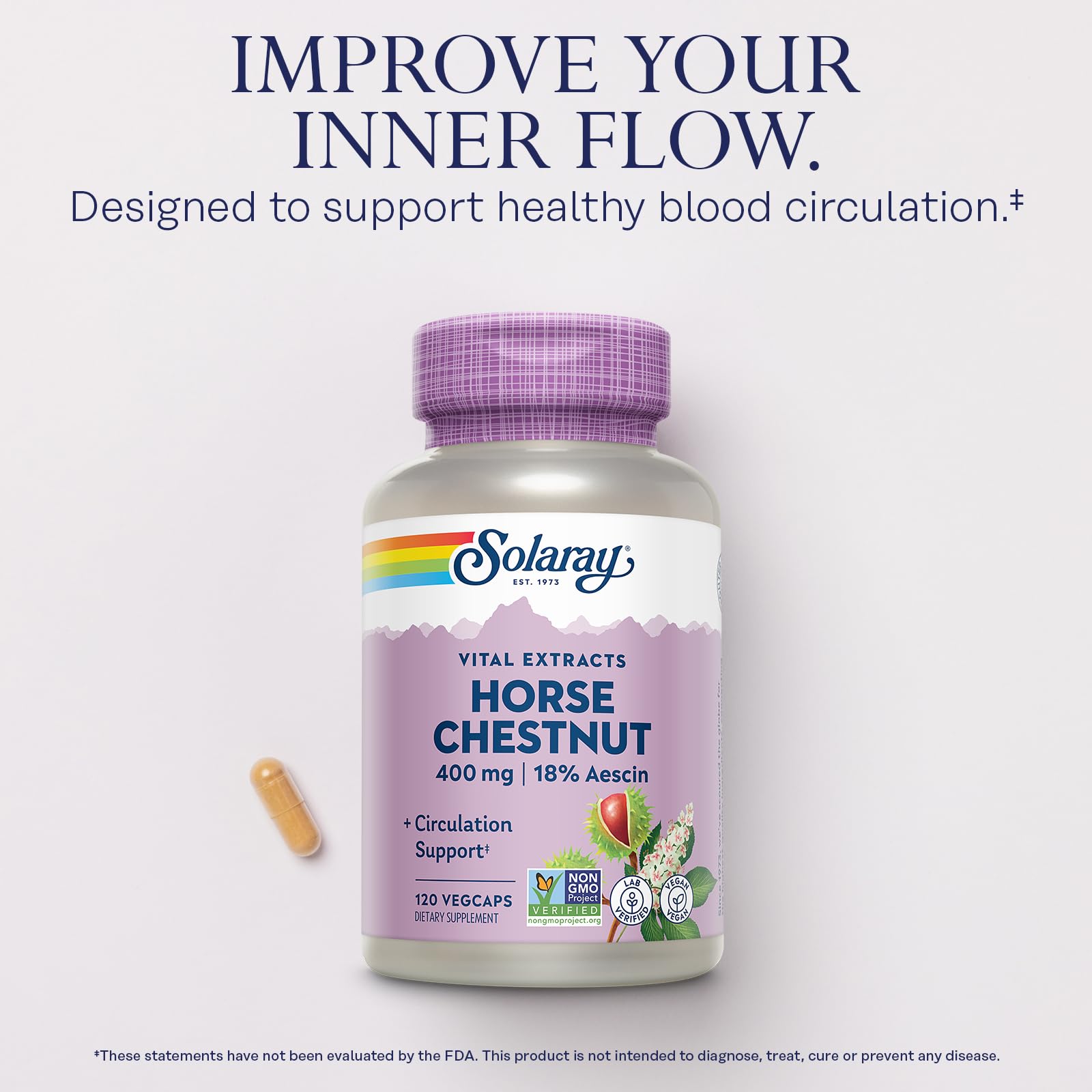 SOLARAY label close-up showing ingredients and GMP-certified quality.