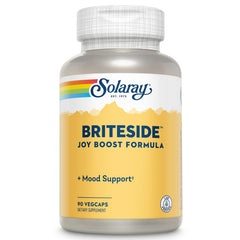 Solaray BriteSide bottle showing mood-support ingredients for daily balance