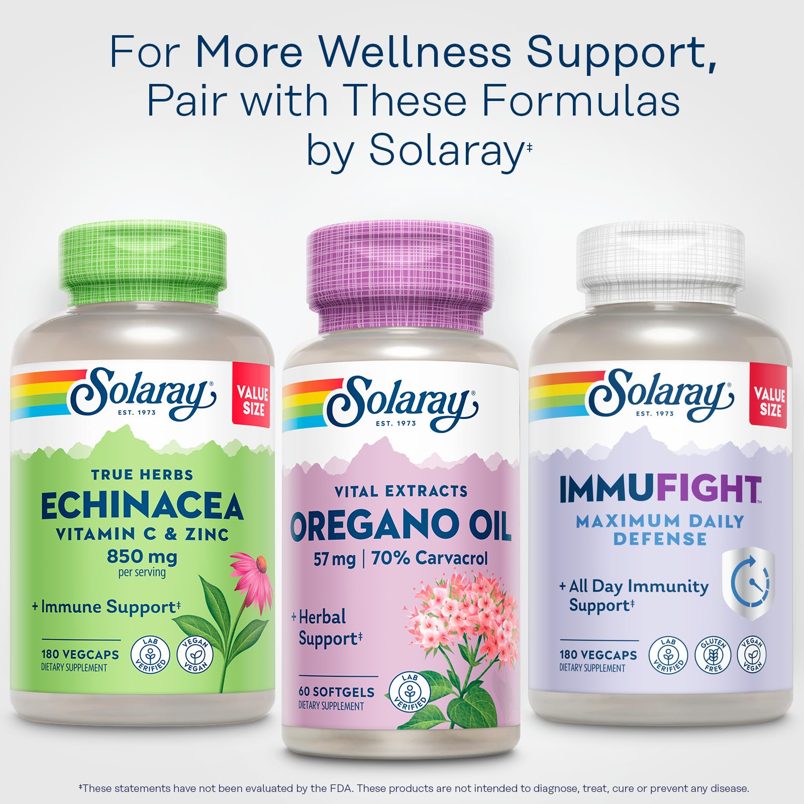 Daily-use routine with SOLARAY oregano oil softgels.