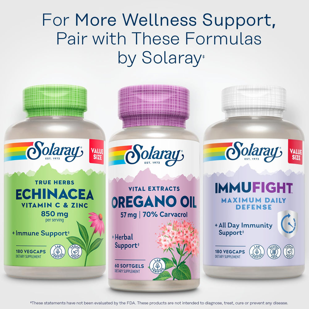 Daily-use routine with SOLARAY oregano oil softgels.