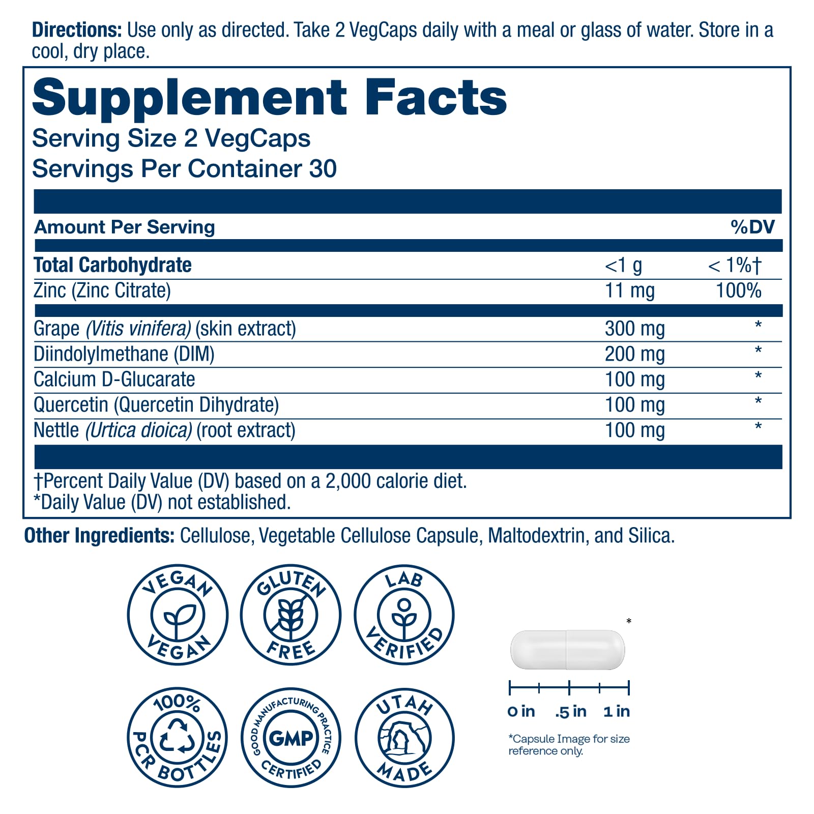 Close-up of SOLARAY DIM capsules, vegan and easy to take daily.