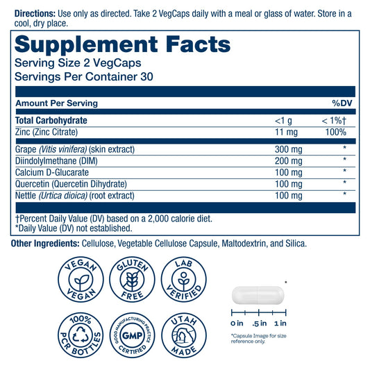 Close-up of SOLARAY DIM capsules, vegan and easy to take daily.