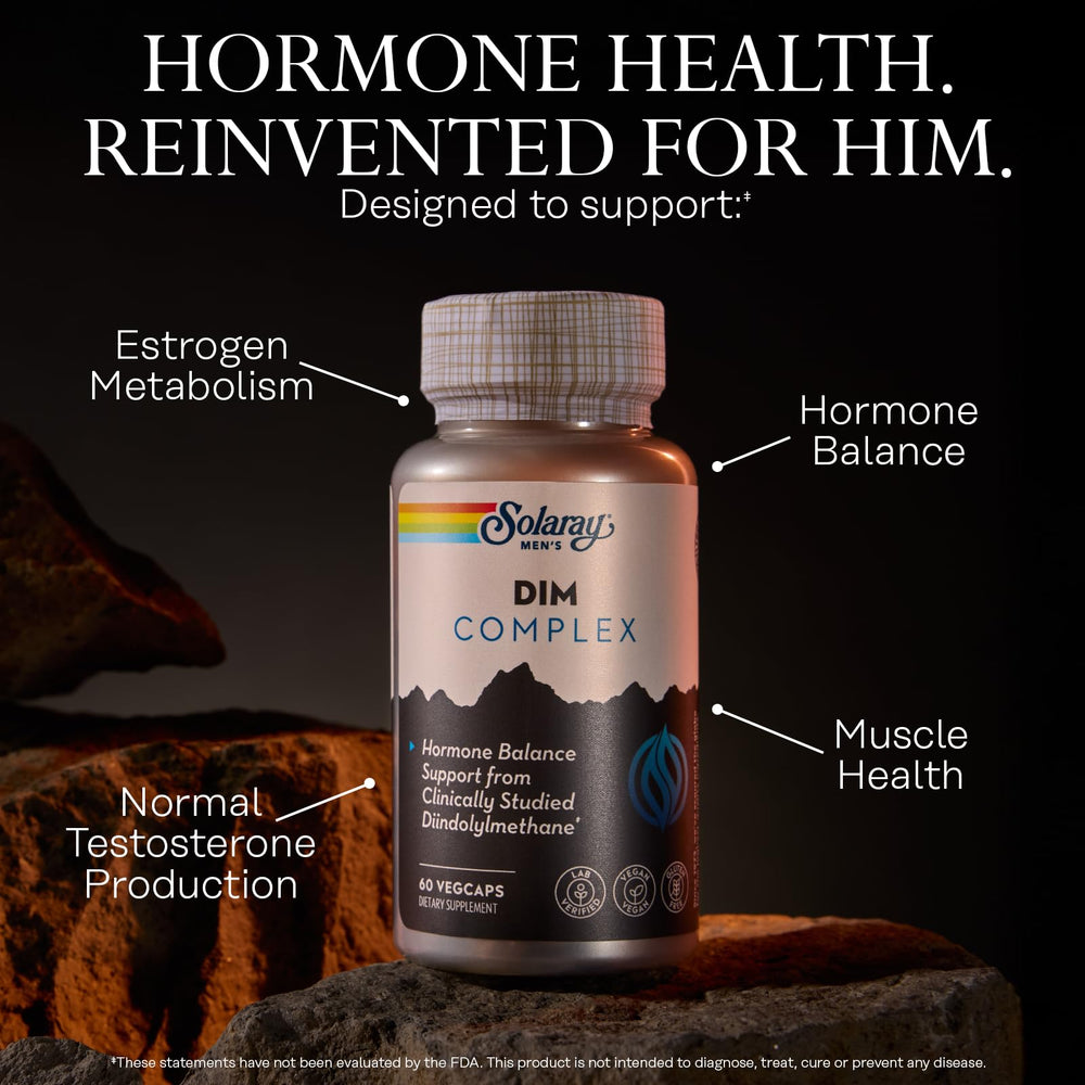 SOLARAY DIM zinc infographic highlighting zinc's role in testosterone support.