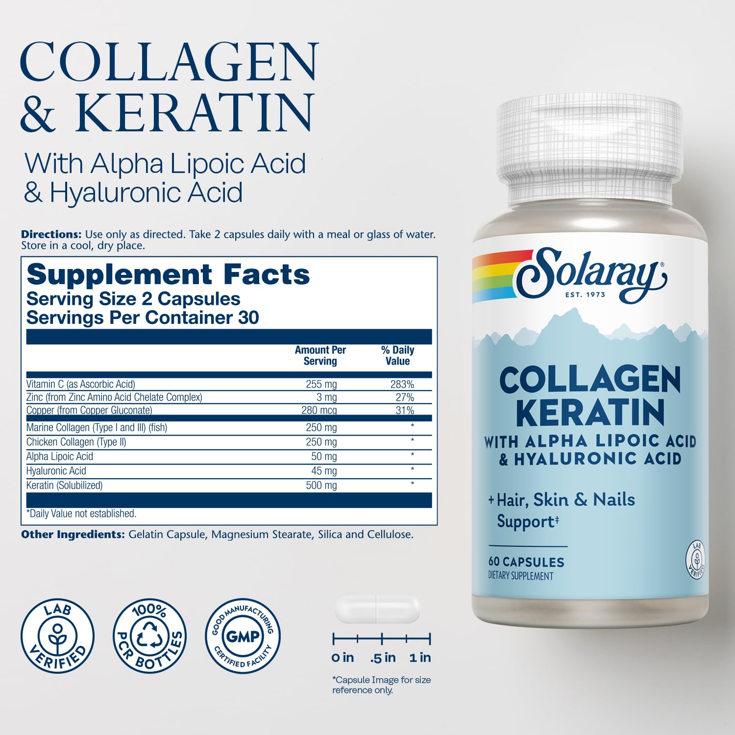 SOLARAY eco-friendly PCR bottle demonstrates sustainable packaging for supplements