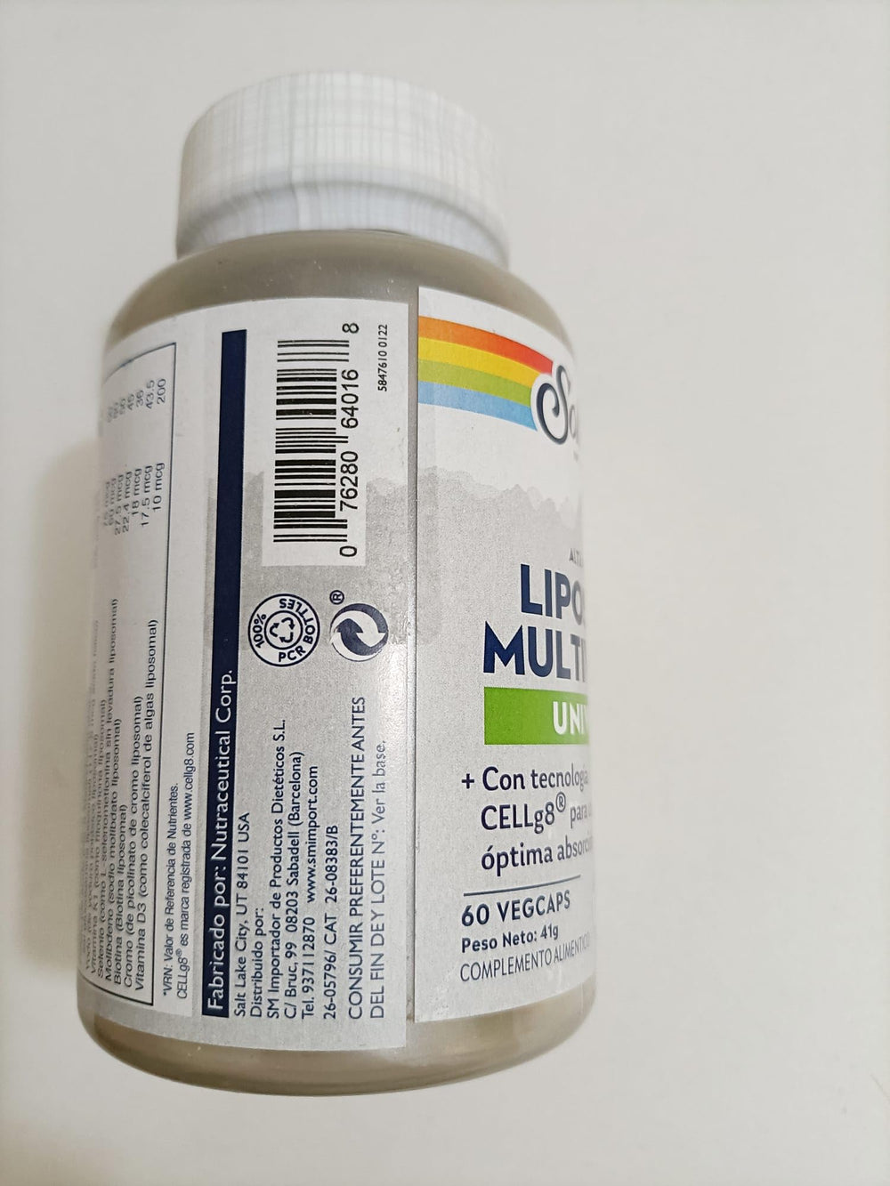 SOLARAY 100% PCR bottle packaging highlighting eco-friendly design