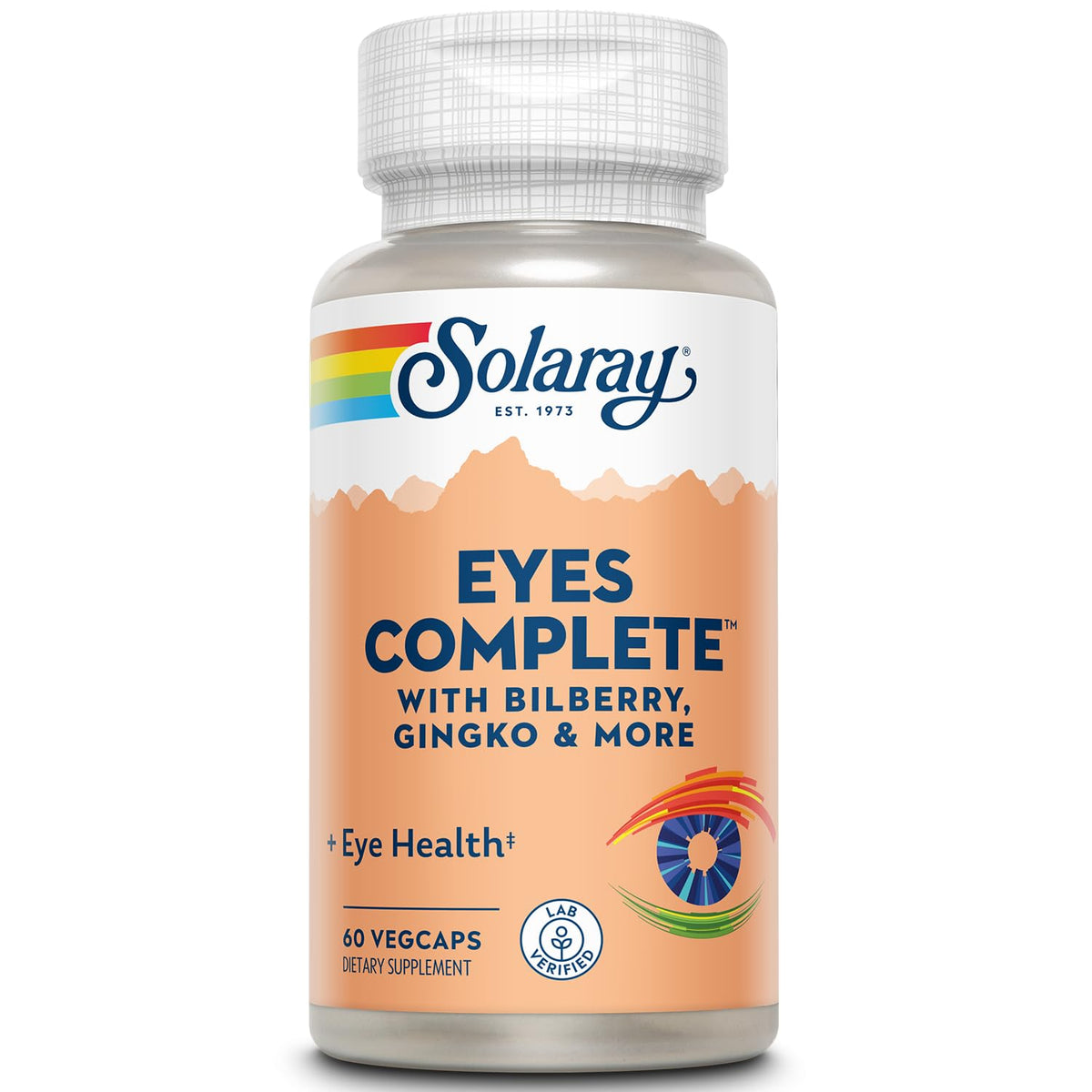 Solaray Eyes Complete bottle showcasing the eye support formula for daily use