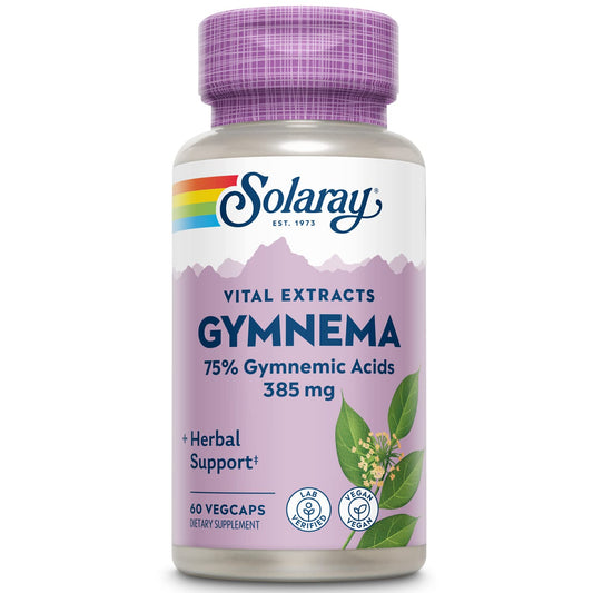 SOLARAY Gymnema leaf extract bottle – guaranteed potency for daily wellness