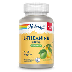 Solaray L-Theanine 200mg bottle — convenient daily mood support.