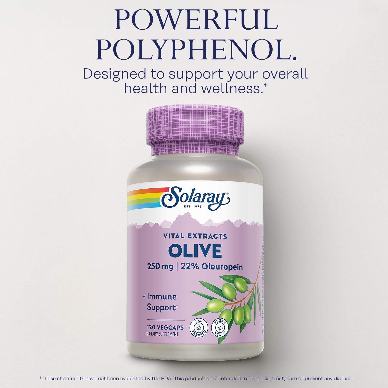 SOLARAY lemon balm ingredient close-up suggests added calming notes