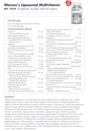 SOLARAY Liposomal Multivitamin for Women capsules close-up showing iron-rich nutrition.