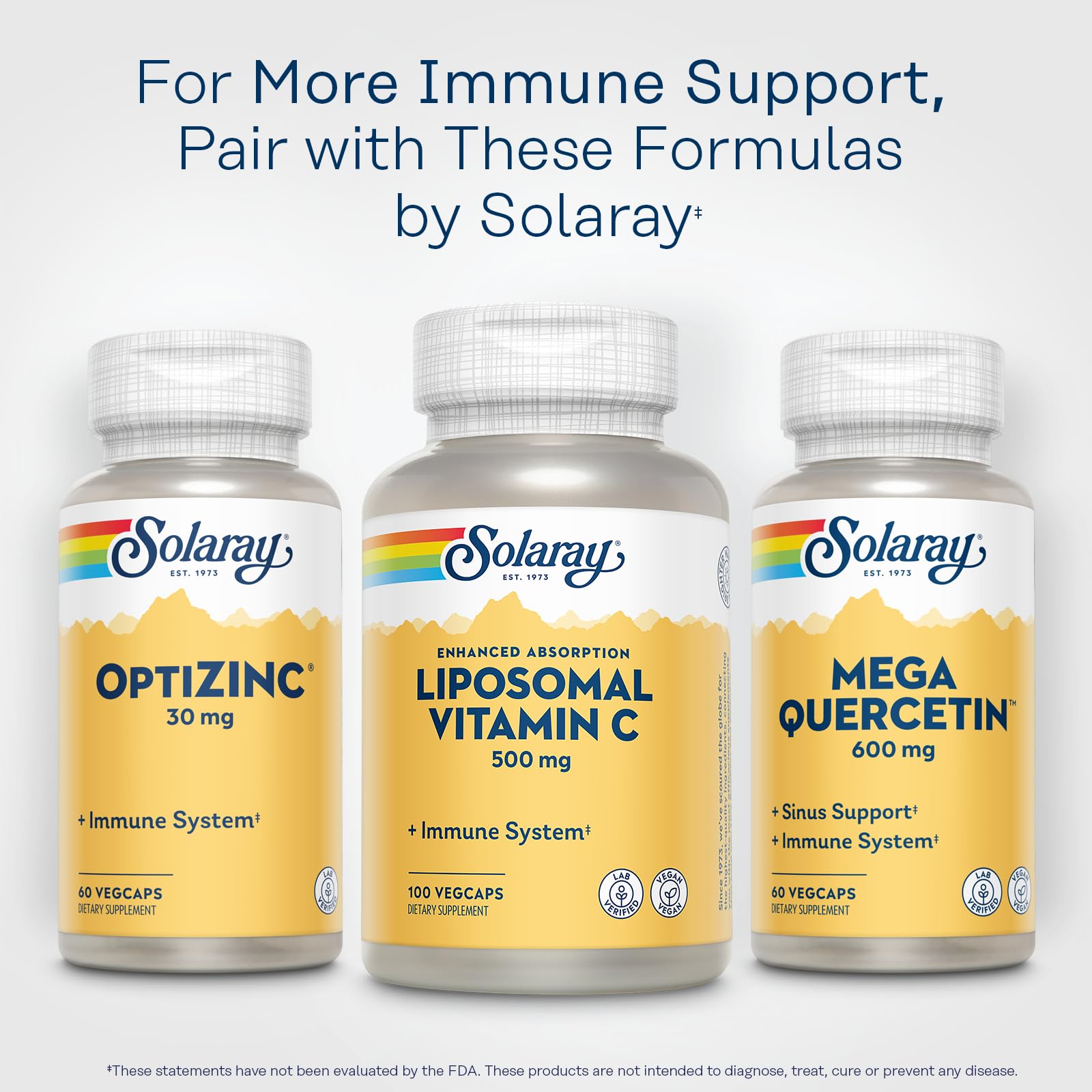 SOLARAY Liposomal Vitamin C 500mg lab-testing seal ensures quality