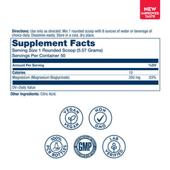 SOLARAY Magnesium Glycinate Powder scoop measuring 350 mg per serving.