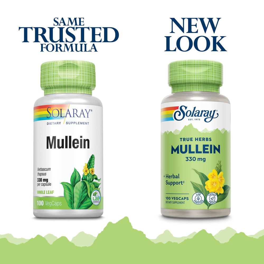 Solaray Mullein Leaf capsules for easy daily use and potential support