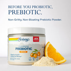 SOLARAY Mycrobiome powder mixed in a citrus beverage for refreshing, smooth texture
