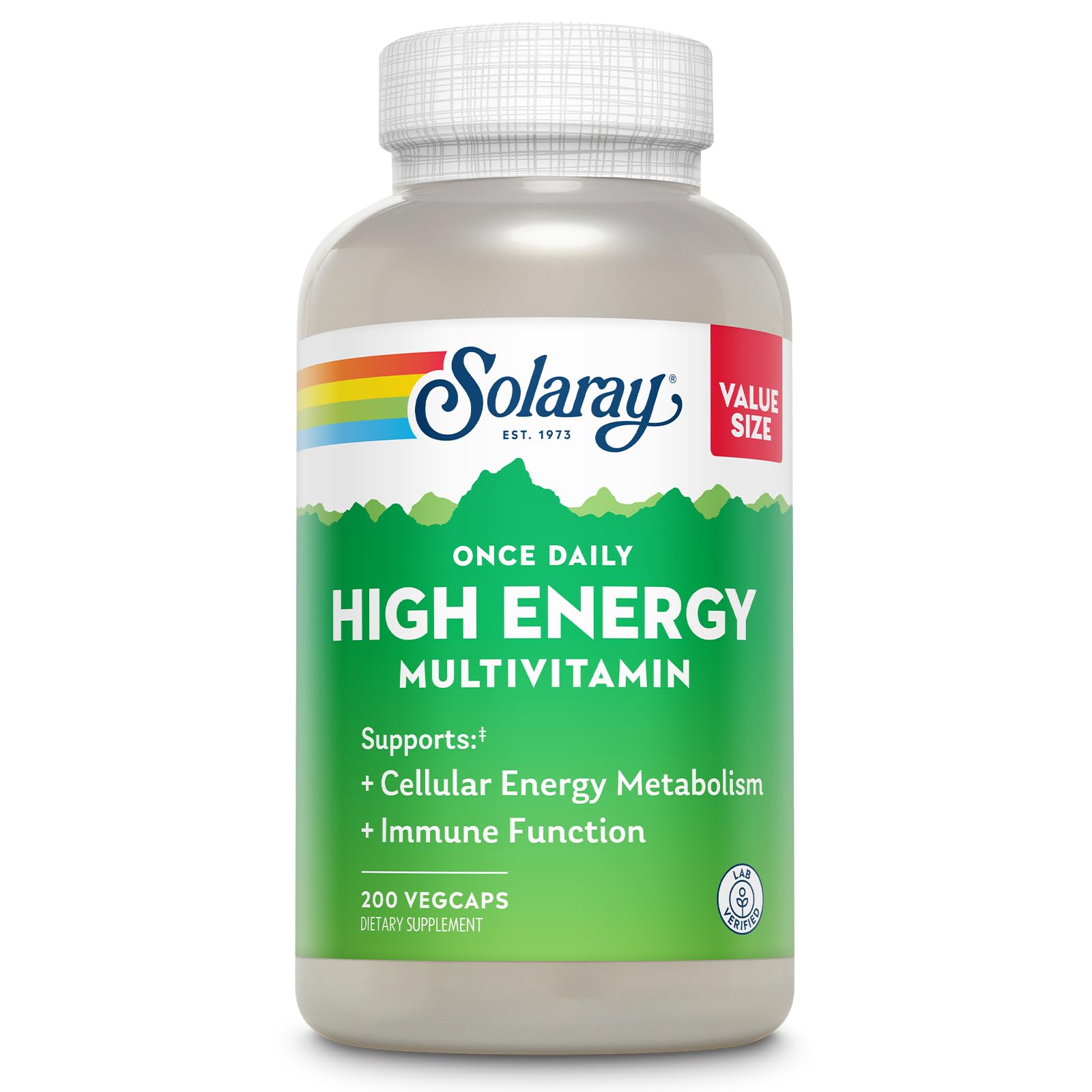 SOLARAY Once Daily multivitamin bottle for daily energy and overall wellness.