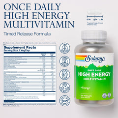 SOLARAY Once Daily bottle back shows ingredients and label for transparency.