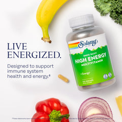 SOLARAY Once Daily capsules closeup highlights vegan formula for daily wellness.