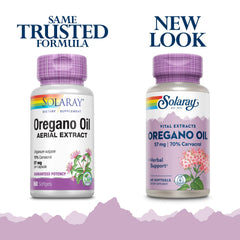 Close-up of SOLARAY oregano oil softgels.