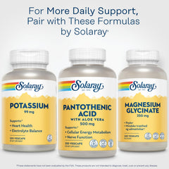 SOLARAY Pantothenic Acid packaging made from post-consumer recycled resin.