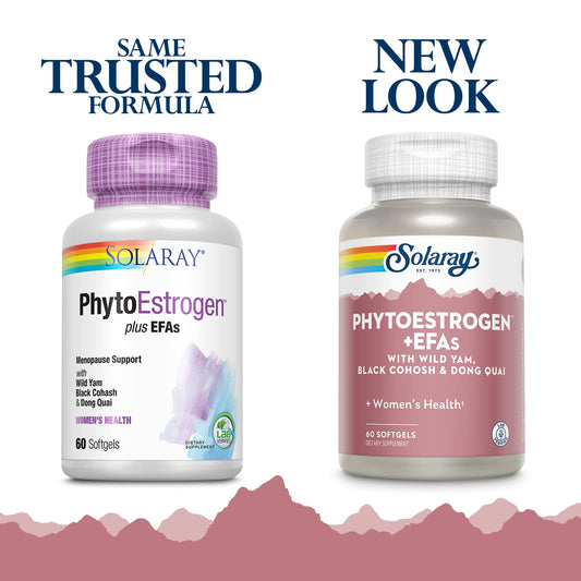 Solaray PhytoEstrogen Plus bottle shot emphasizes eco-friendly packaging for sustainable wellness.