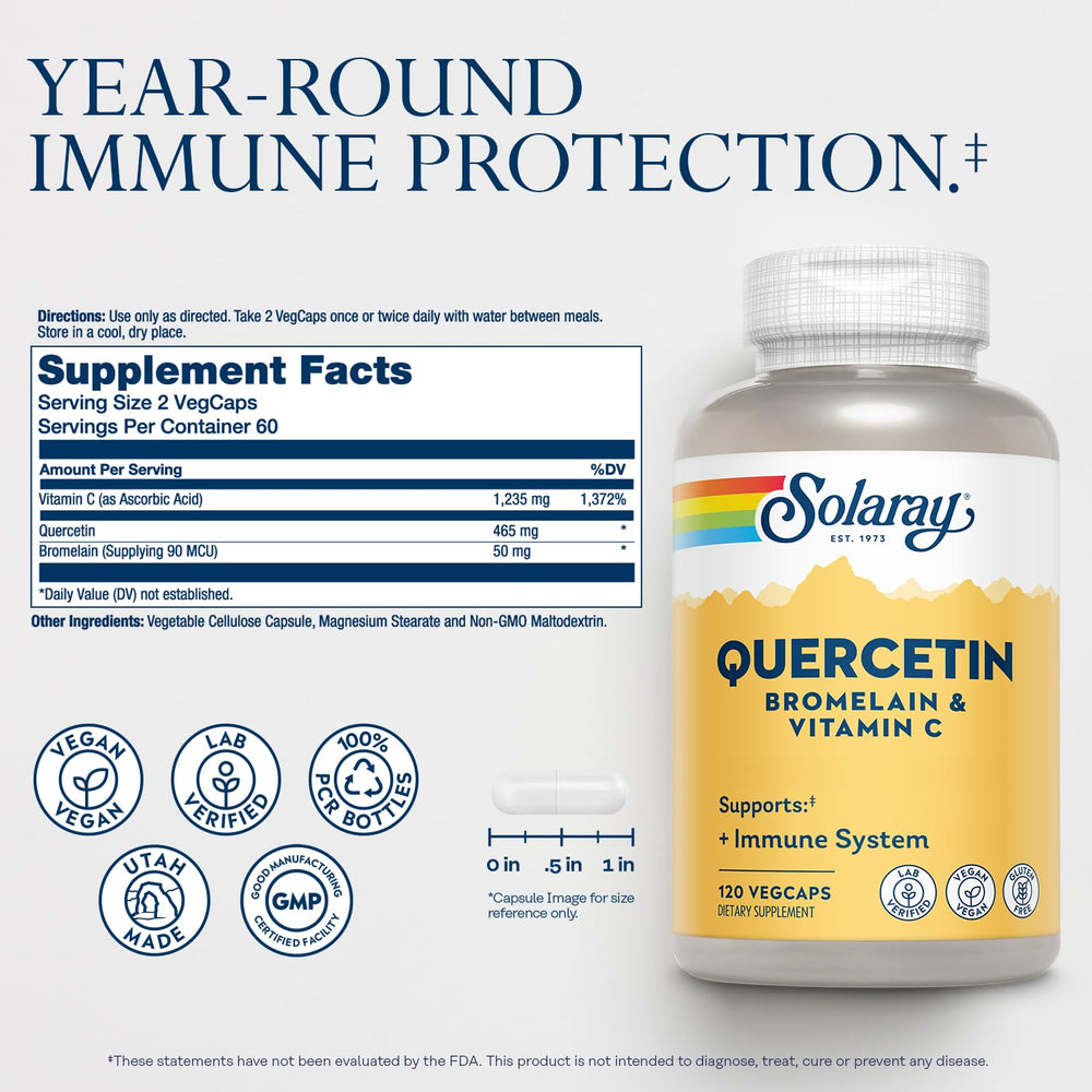 SOLARAY QBC Plex label close-up, showing non-GMO vegan formulation for clean supplementation
