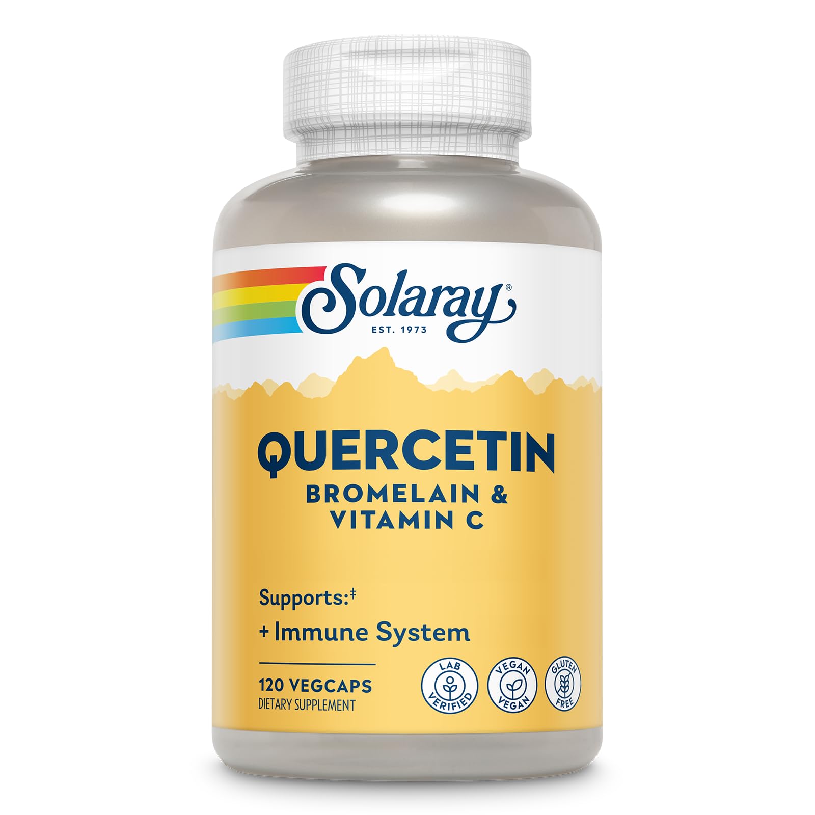 SOLARAY QBC Plex bottle front view highlighting immune support blend