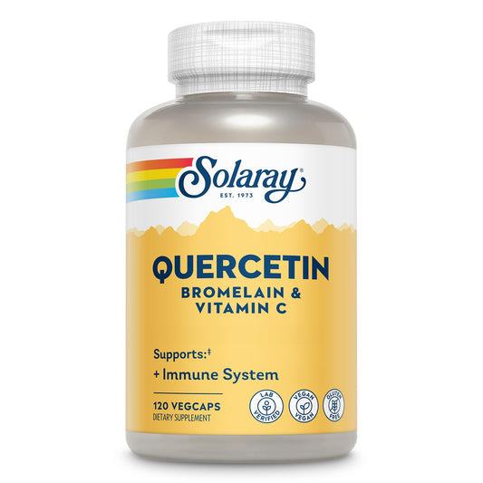 SOLARAY QBC Plex bottle front view highlighting immune support blend