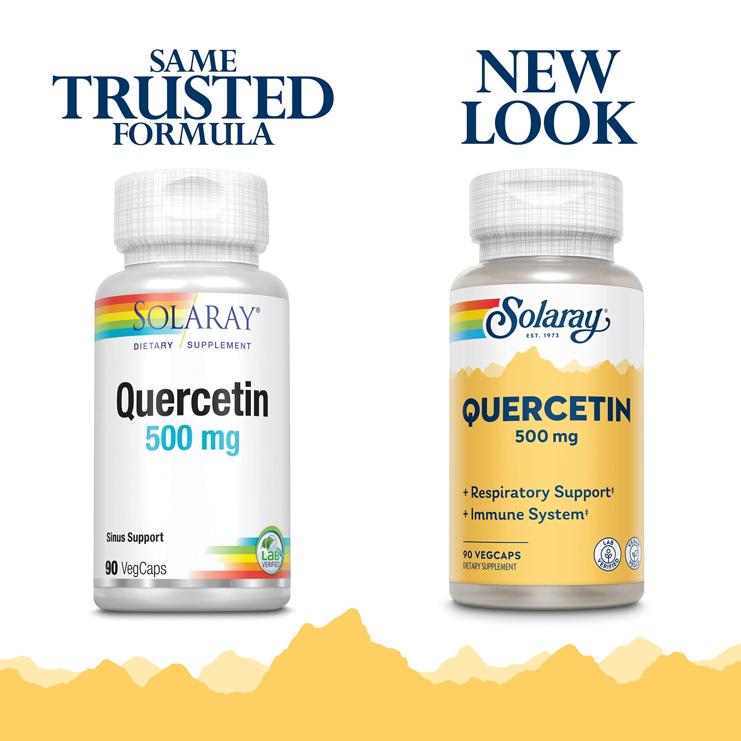 SOLARAY Quercetin 500 mg VegCaps capsules ready for daily use in a vegetarian formula.