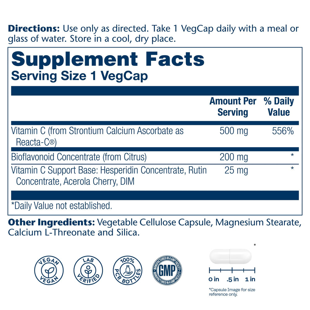 SOLARAY Reacta-C capsules, non-acidic and easy on the stomach